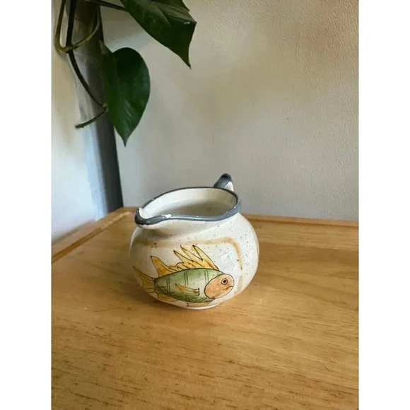Nautical Ocean  Creamer Set Fish Seashells Starfish - Picture 2 of 9